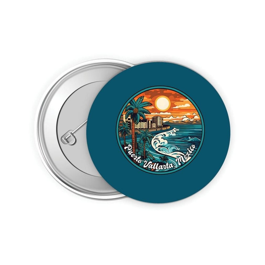 Puerto Vallarta Mexico Design B Souvenir Small 2-Inch Button Pin 4 Pack Image 1