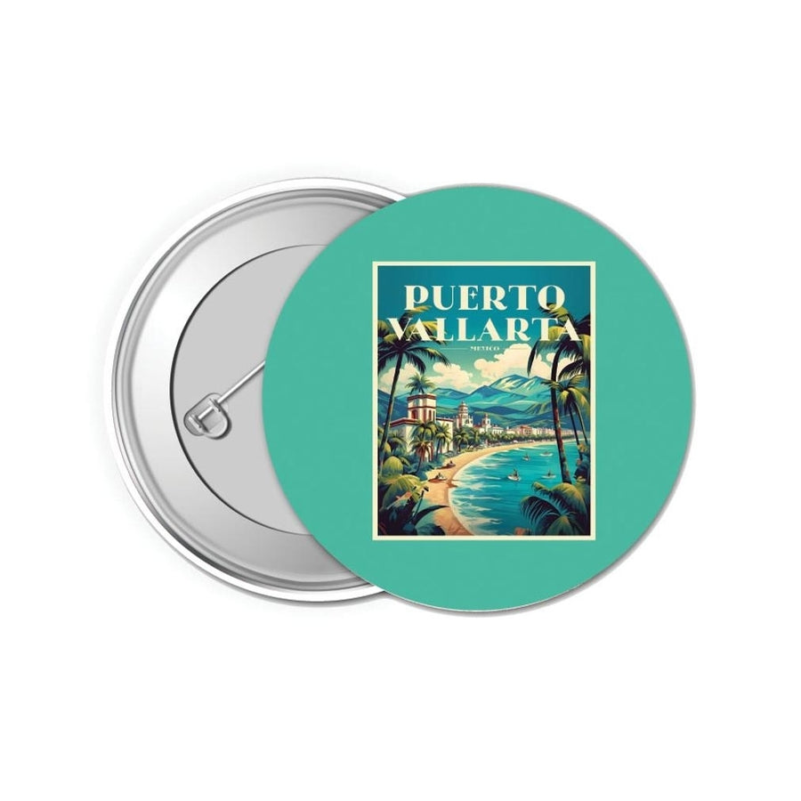 Puerto Vallarta Mexico Design C Souvenir Small 1-Inch Button Pin 4 Pack Image 1