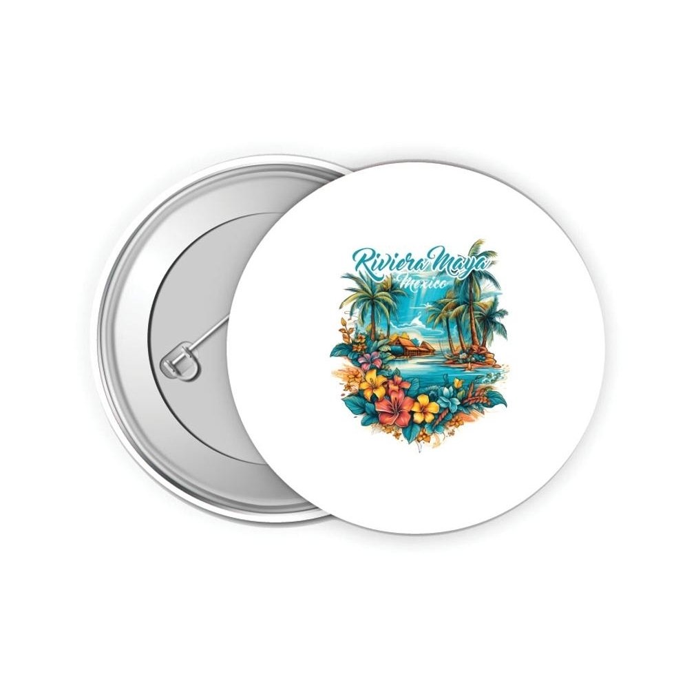 Riviera Maya Mexico Design A Souvenir Small 2-Inch Button Pin 4 Pack Image 1