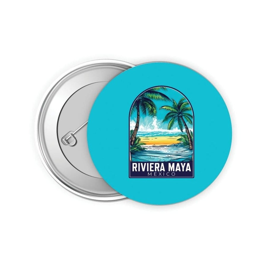 Riviera Maya Mexico Design B Souvenir Small 2-Inch Button Pin 4 Pack Image 1