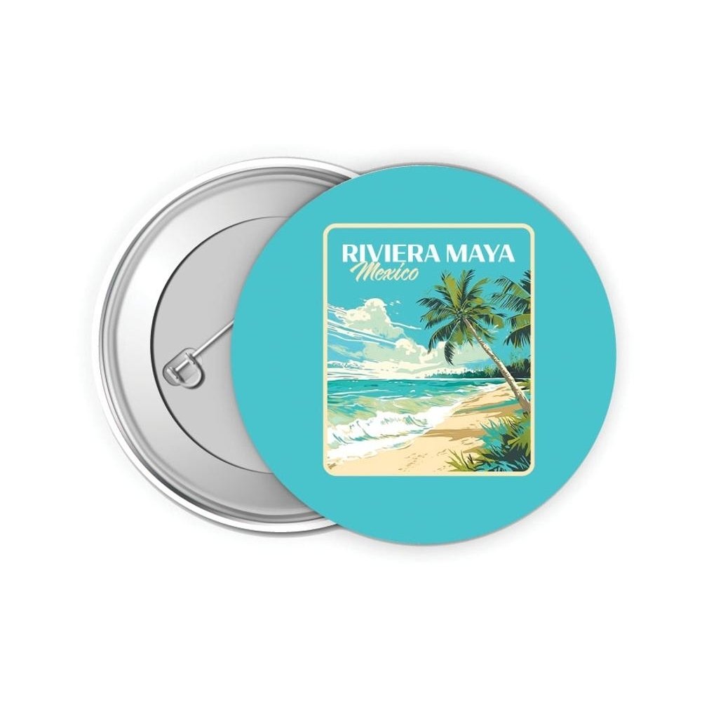 Riviera Maya Mexico Design C Souvenir Small 2-Inch Button Pin 4 Pack Image 1