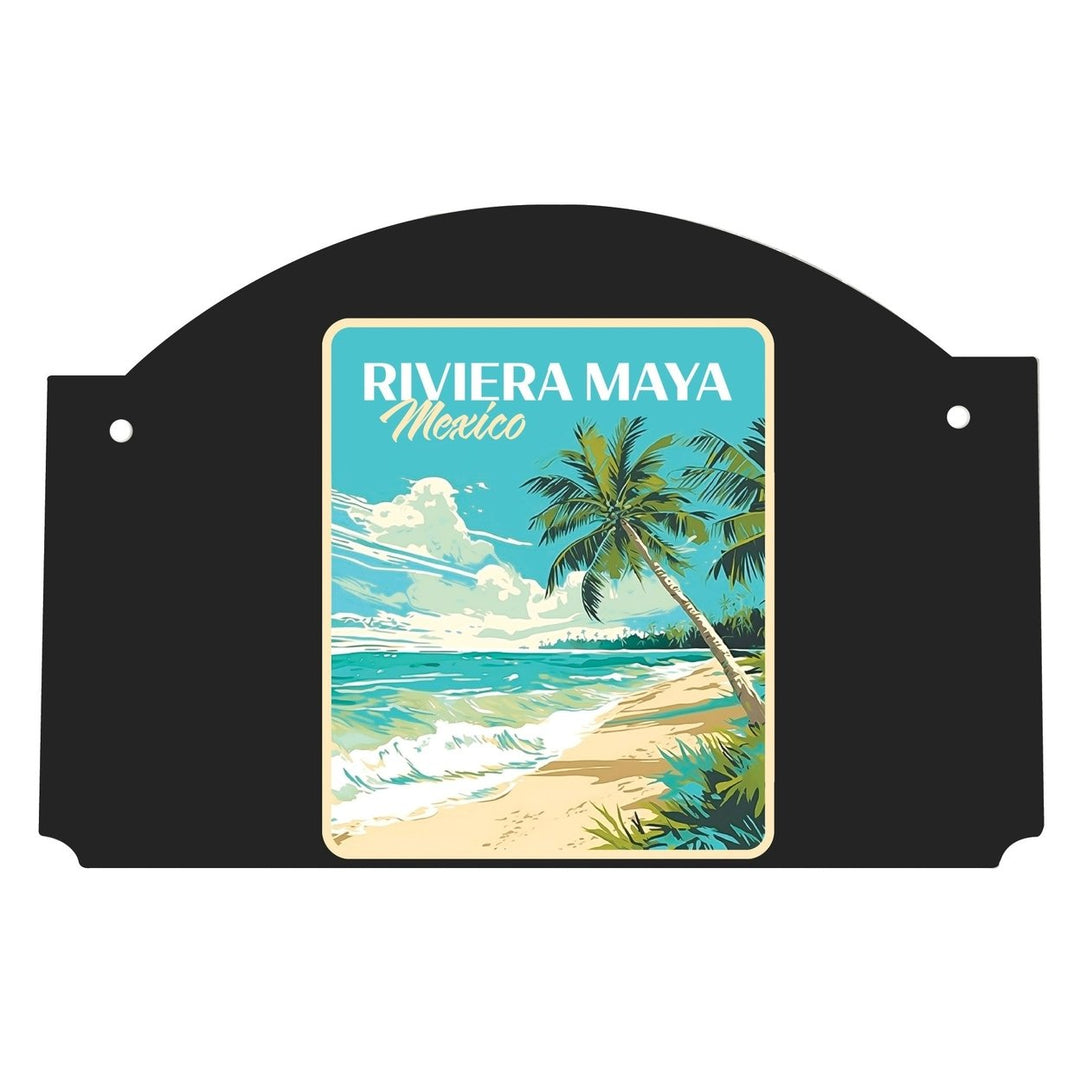 Riviera Maya Mexico Design C Souvenir Wood sign flat with string Image 1