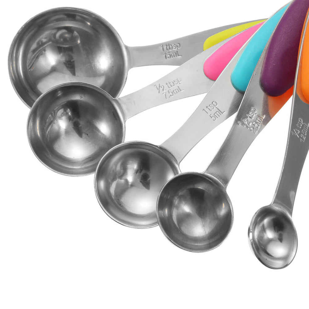 10Pcs Stainless Steel Measuring Cups and Spoons Tea Spoon Set Kitchen Tool Image 2