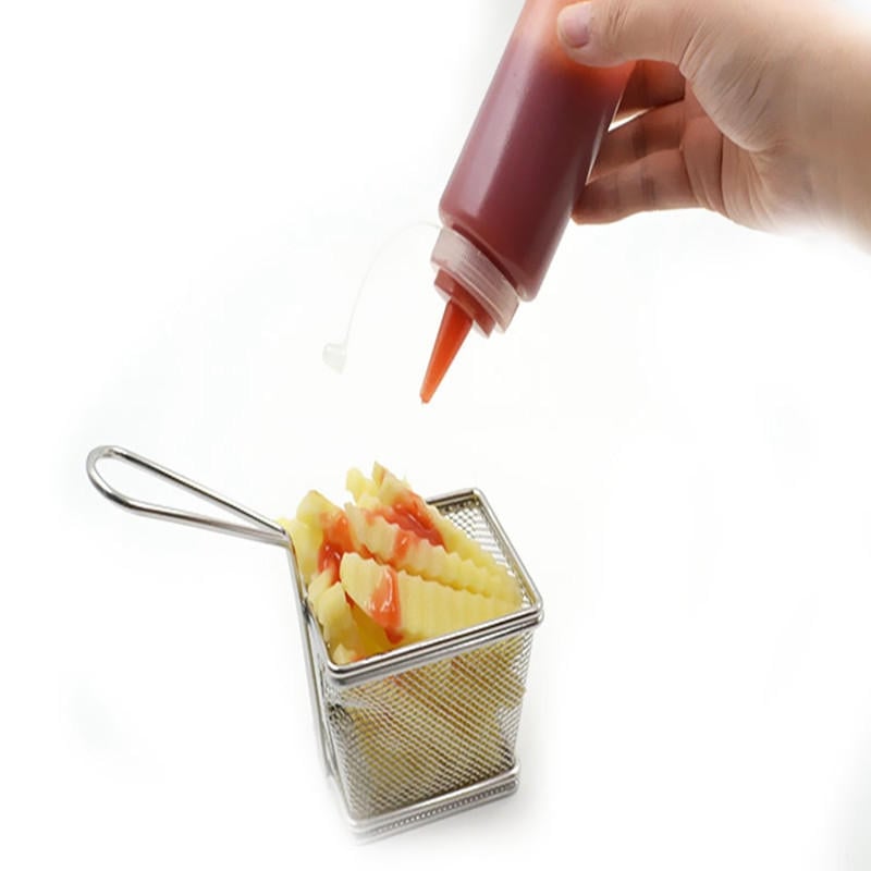 1,4,6,8X Clear Plastic Squeeze Sauce Ketchup Cruet Oil Bottles 8,12,16,24 oZ Flavouring Tool Image 2