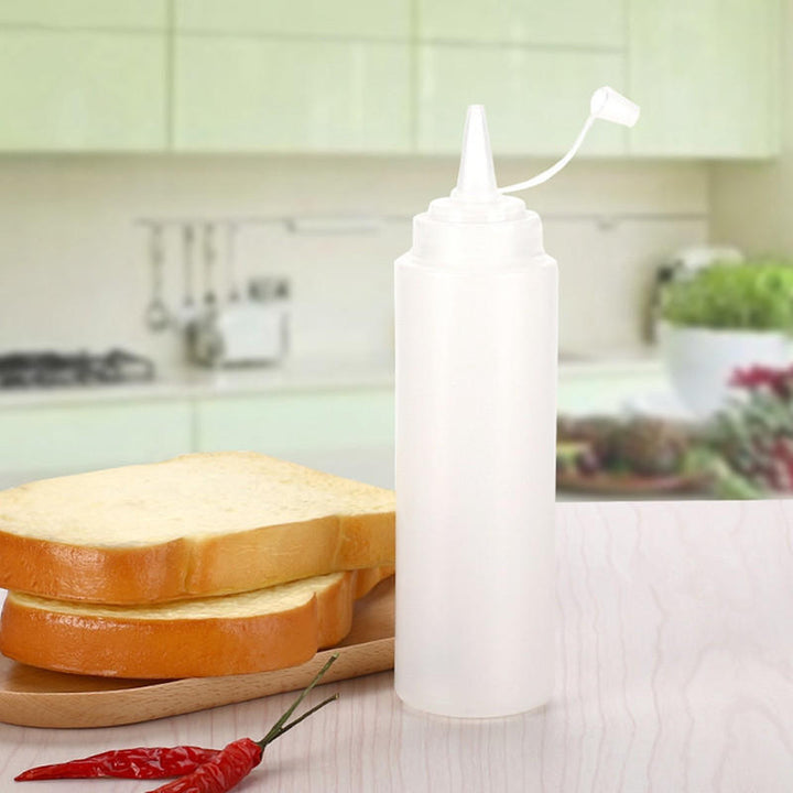 1,4,6,8X Clear Plastic Squeeze Sauce Ketchup Cruet Oil Bottles 8,12,16,24 oZ Flavouring Tool Image 10
