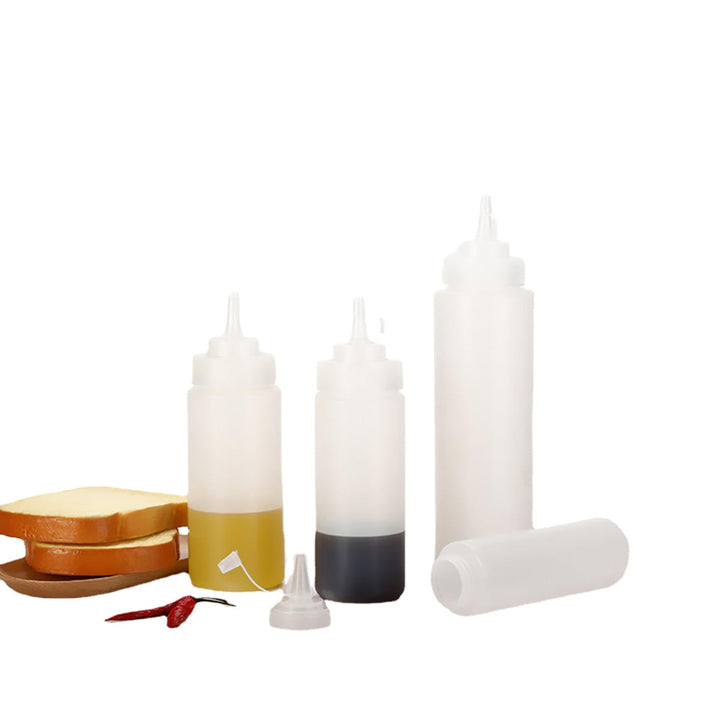 1,4,6,8X Clear Plastic Squeeze Sauce Ketchup Cruet Oil Bottles 8,12,16,24 oZ Flavouring Tool Image 1