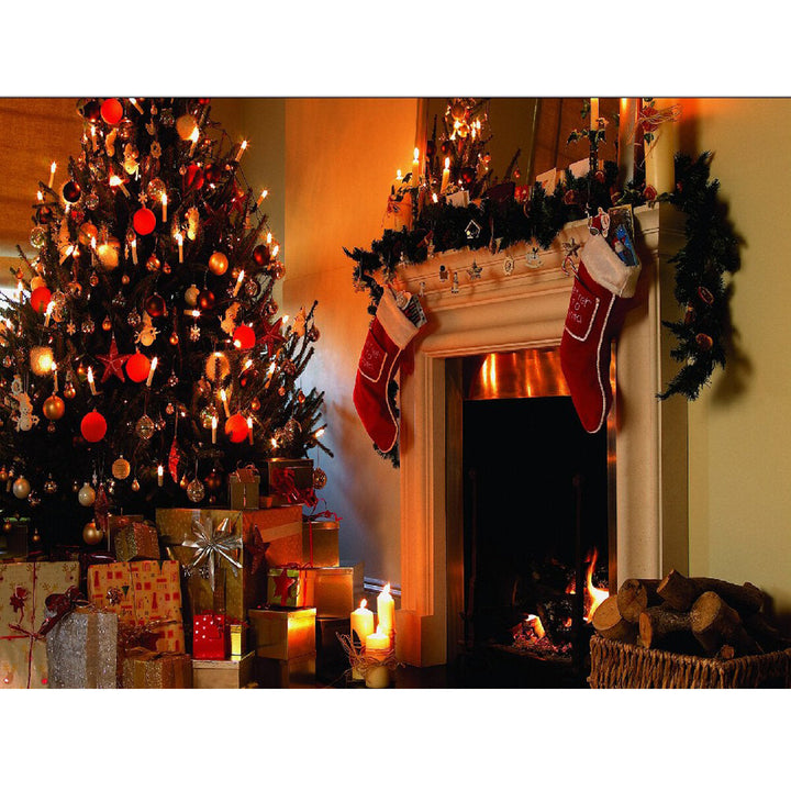 1.52m Fireplace Christmas Photography Background Cloth Backdrops Decoration Toys Image 6