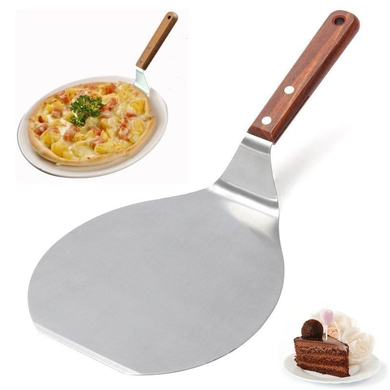 13 Inch Stainless Steel Pizza Plate Spatula Peel Shovel Cake Lifter Holder Baking Tool Image 2
