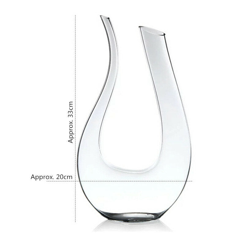 1200ml Luxurious Crystal Glass U-shaped Horn Wine Decanter Wine Pourer Red Wine Carafe Aerator Image 2