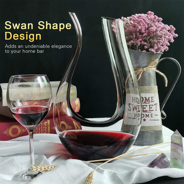 1200ml Luxurious Crystal Glass U-shaped Horn Wine Decanter Wine Pourer Red Wine Carafe Aerator Image 6