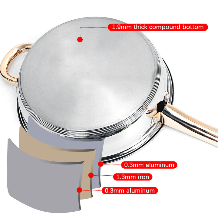 12PCS/Set Stainless Steel Cookware Pots Non Stick Frying Pan Kitchen Gas Induction Cooker Image 3