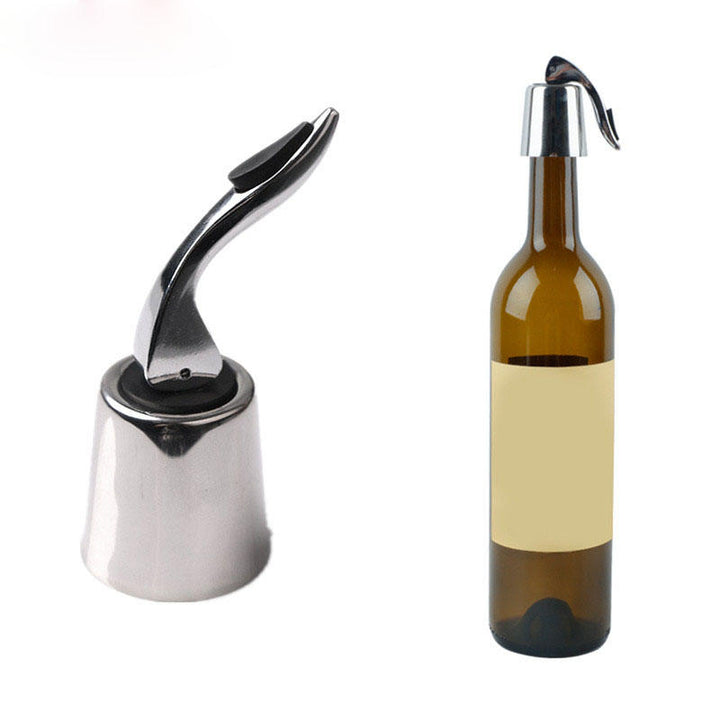 1pc Wine Vacuum Bottle Stopper Stainless Steel Home Bar Wine Collection Red Wine Cha Image 1