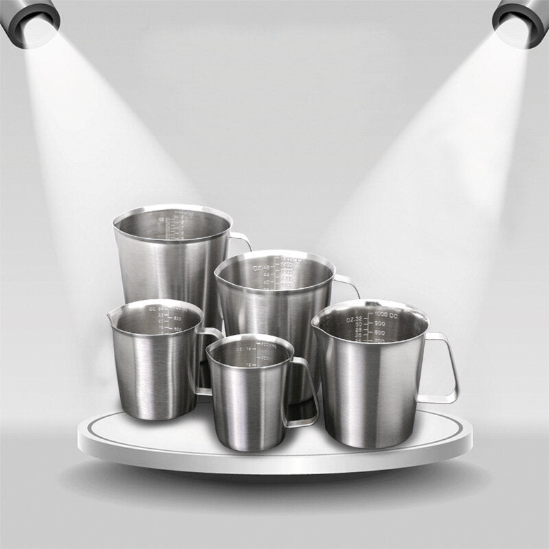 18,10 Stainless Steel Measuring Cup Frothing Pitcher with Marking For Milk Froth Image 2