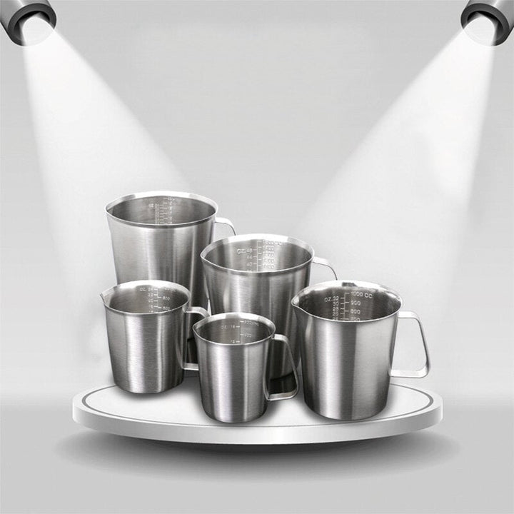 18,10 Stainless Steel Measuring Cup Frothing Pitcher with Marking For Milk Froth Image 1