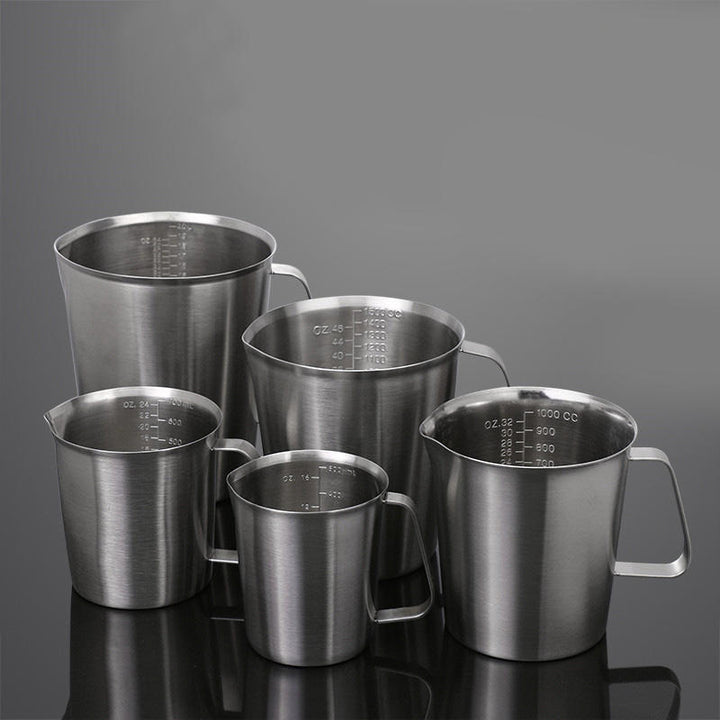 18,10 Stainless Steel Measuring Cup Frothing Pitcher with Marking For Milk Froth Image 3