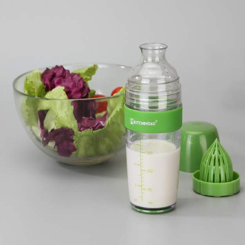 2 in 1 Leak-free Salad Dressing Bottle Shaker with Citrus Juicer - 250ml Image 4