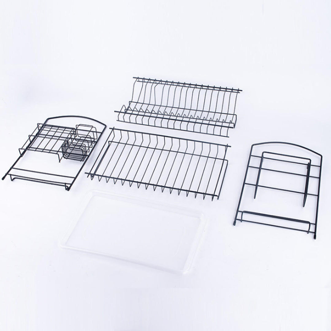 2 Layer Dish Drainer Cutlery Shelf Drying Holder Rack Drip Tray Kitchen Storage Image 6