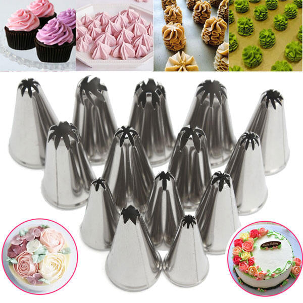 14Pcs Stainless Steel Flower Icing Piping Nozzles Cake Pastry Decorating Accessories Baking Tool Image 2