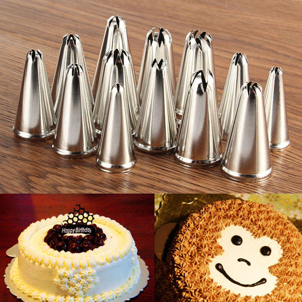 14Pcs Stainless Steel Flower Icing Piping Nozzles Cake Pastry Decorating Accessories Baking Tool Image 4