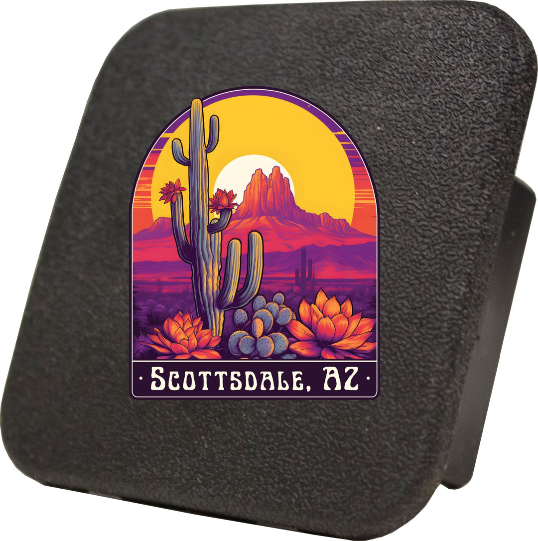 Scottsdale Arizona Design B Souvenir Rubber Trailer Hitch Cover Image 1