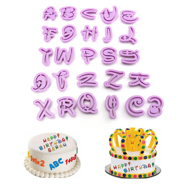 26PCS Plastic Alphabet Cookie Cutter Letter Biscuit Fondant Mold Cake Decorating Tool Image 1