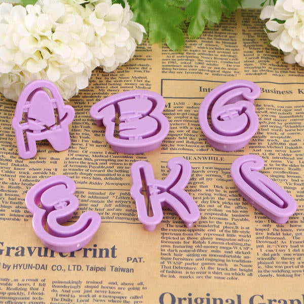 26PCS Plastic Alphabet Cookie Cutter Letter Biscuit Fondant Mold Cake Decorating Tool Image 2