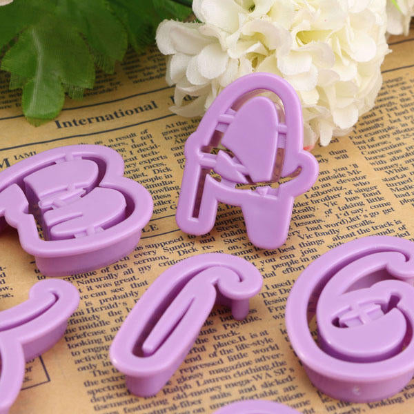 26PCS Plastic Alphabet Cookie Cutter Letter Biscuit Fondant Mold Cake Decorating Tool Image 3