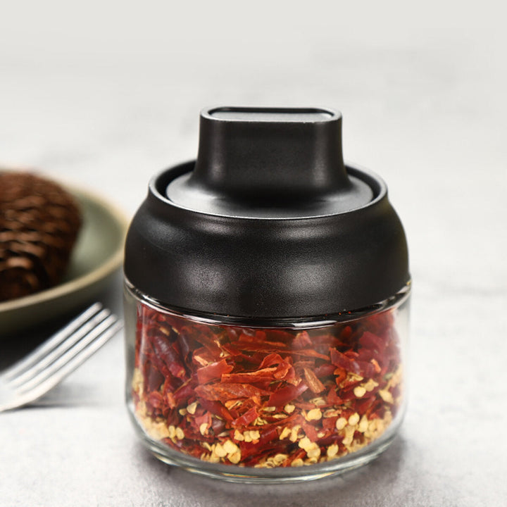 280ML 2-in-1 Glass Spice Jars Large Capacity Kitchen Seasoning Organizer Airtight Leakproof Herbs Bottle with Label Image 6