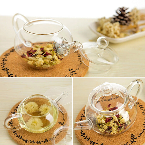 250ml 8.5oz Glass Teapot Heat Resistant Tea Kettle Image 4