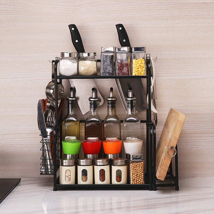 2,3 Layer Kitchen Storage Stand Holders and Racks Kitchen Shelf Holder Tool Flavoring Spice Rack Image 3