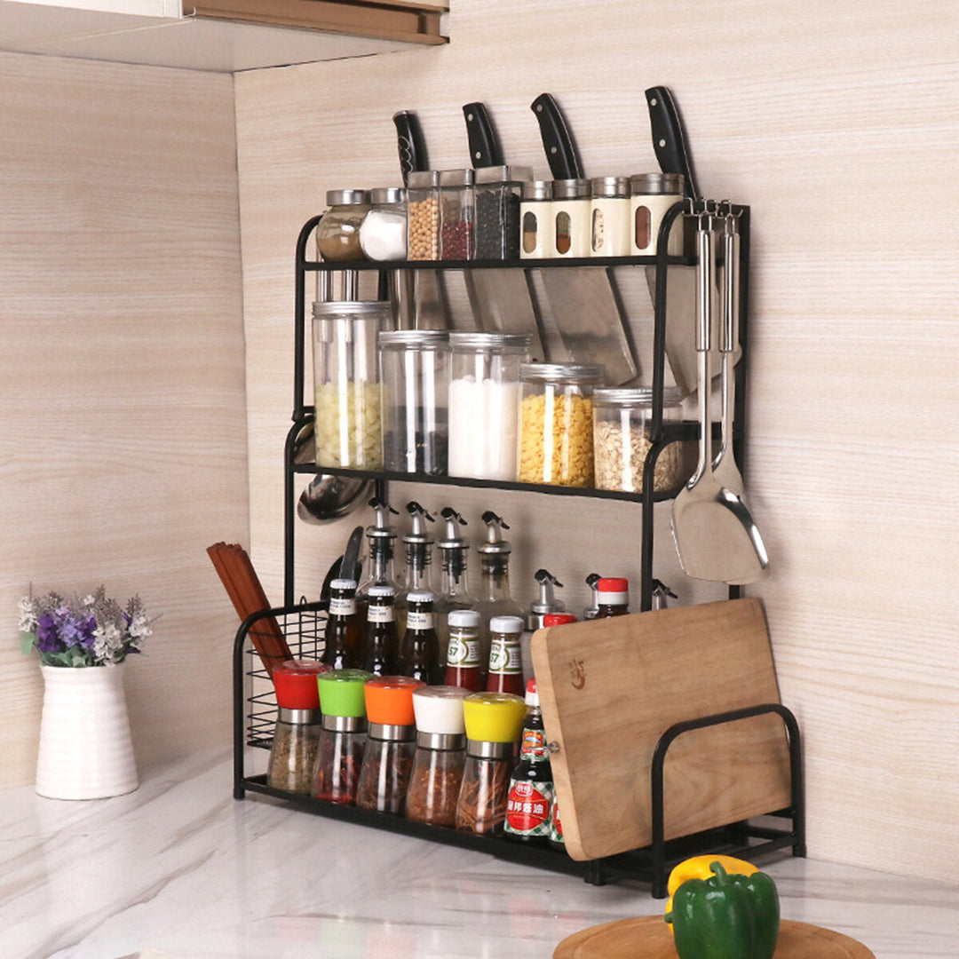 2,3 Layer Kitchen Storage Stand Holders and Racks Kitchen Shelf Holder Tool Flavoring Spice Rack Image 4