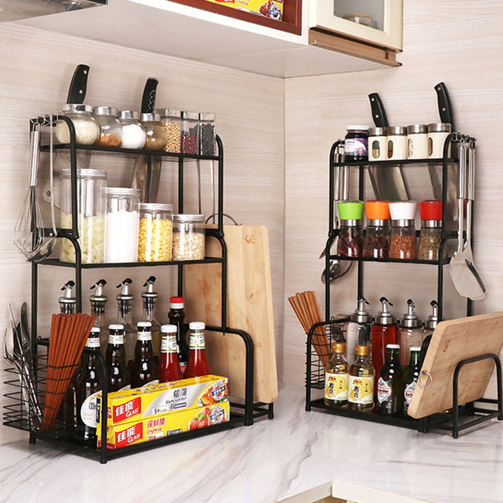 2,3 Layer Kitchen Storage Stand Holders and Racks Kitchen Shelf Holder Tool Flavoring Spice Rack Image 4