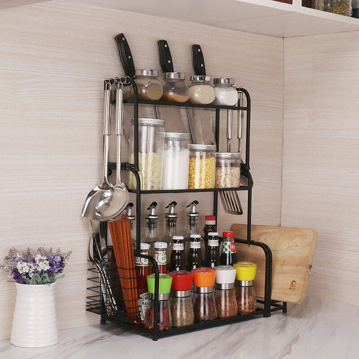 2,3 Layer Kitchen Storage Stand Holders and Racks Kitchen Shelf Holder Tool Flavoring Spice Rack Image 7