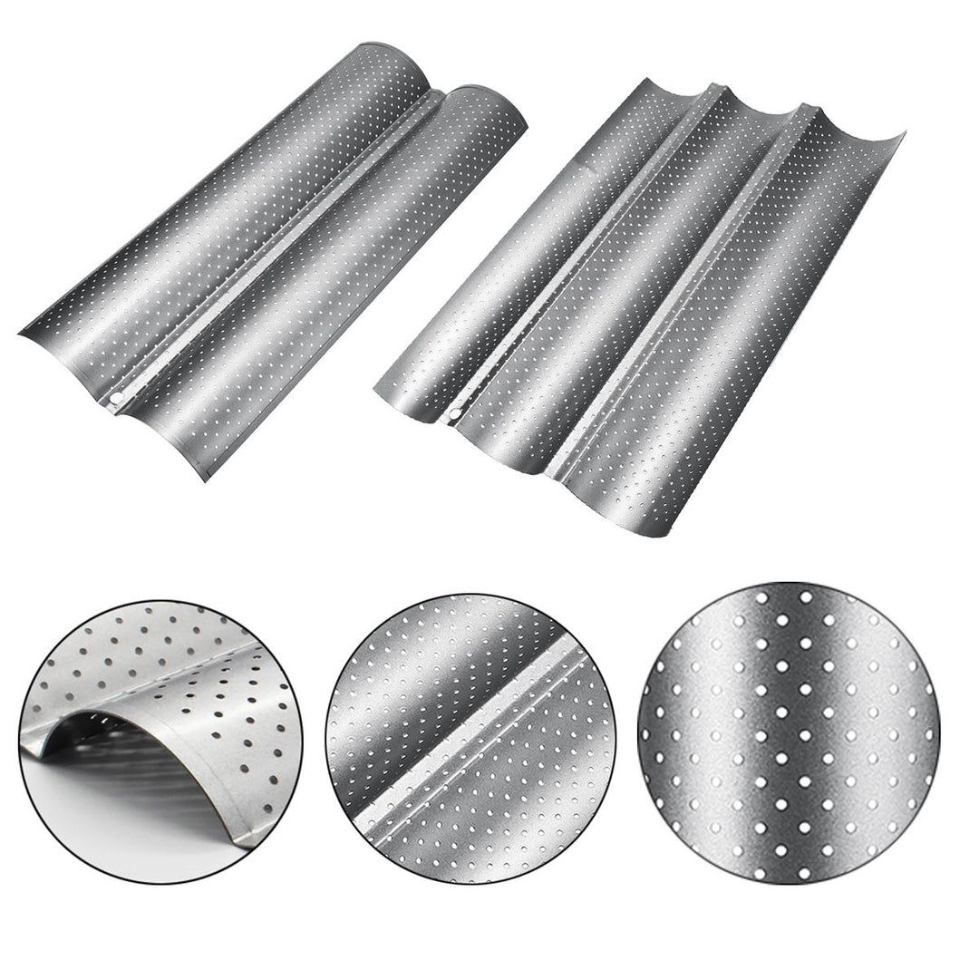 2,3 Grooves Alloy Non Stick French Bread Baking Tray Baguette Pan Tin Tray Bakeware Mold Image 11