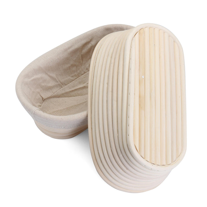 2PCS Rising Long Oval Bread Banneton Brotform Dough Proving Proofing Rattan Bask Storage Baskets Image 4