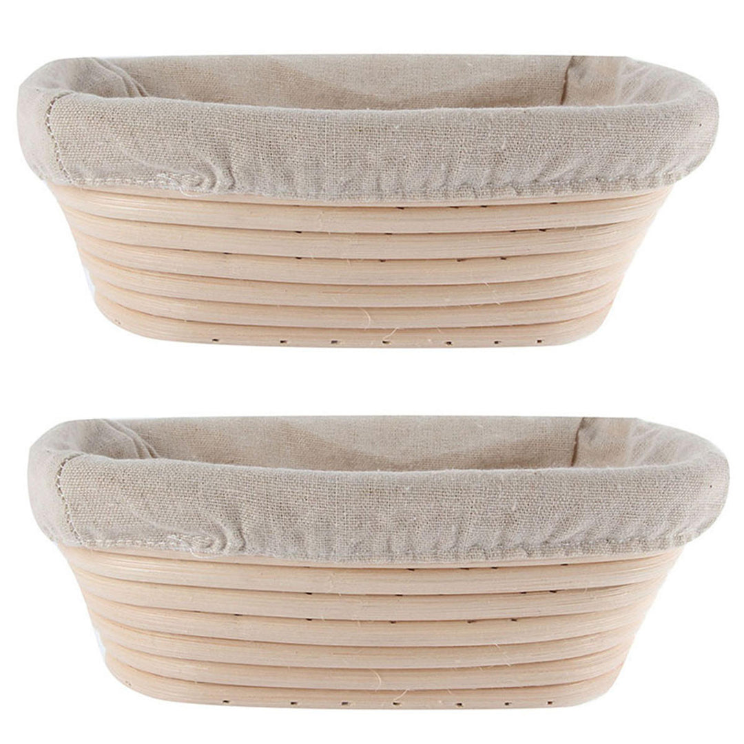 2PCS Rising Long Oval Bread Banneton Brotform Dough Proving Proofing Rattan Bask Storage Baskets Image 6