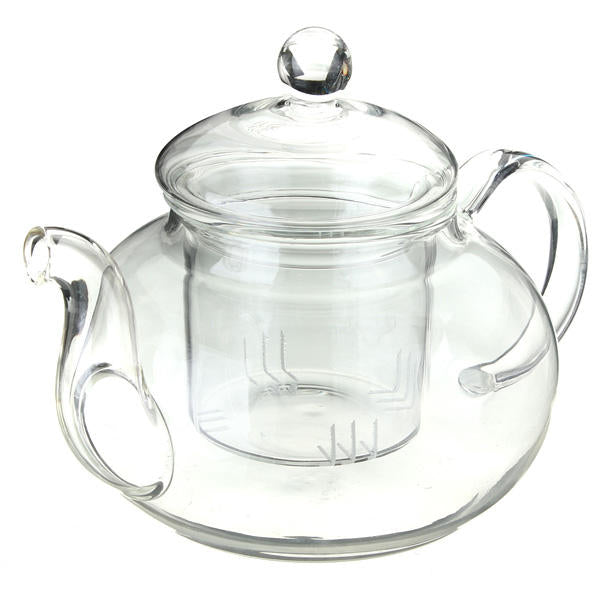350ML-1000ML Heat Resistant Glass Teapot With Infuser Coffee Tea Leaf Image 3