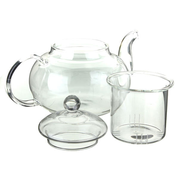 350ML-1000ML Heat Resistant Glass Teapot With Infuser Coffee Tea Leaf Image 4