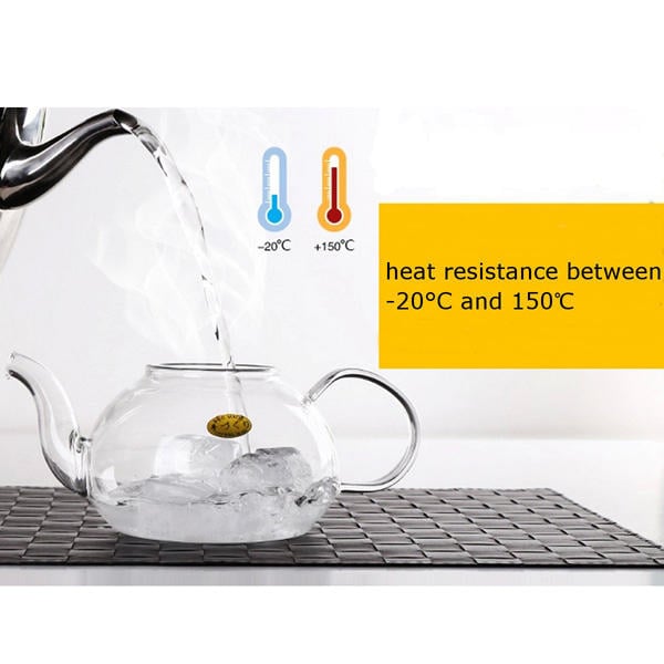 350ML-1000ML Heat Resistant Glass Teapot With Infuser Coffee Tea Leaf Image 7