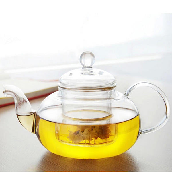350ML-1000ML Heat Resistant Glass Teapot With Infuser Coffee Tea Leaf Image 11