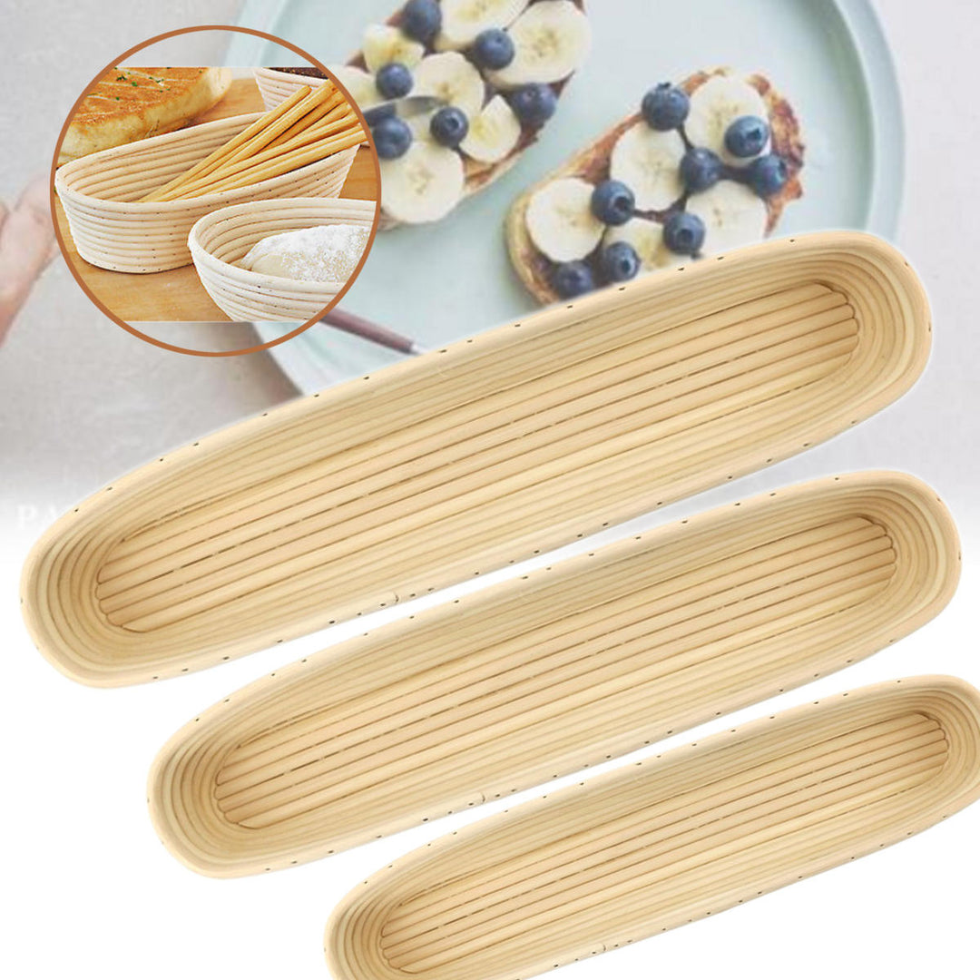 3 Size 1-3 Pcs Breadboard Proofing Proving BasketsRattan Banneton Brotform Dough Image 4
