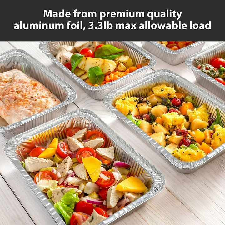 30,50X Foil Aluminum Trays With Lid Disposable Roaster Bake Oven Takeaway Image 8