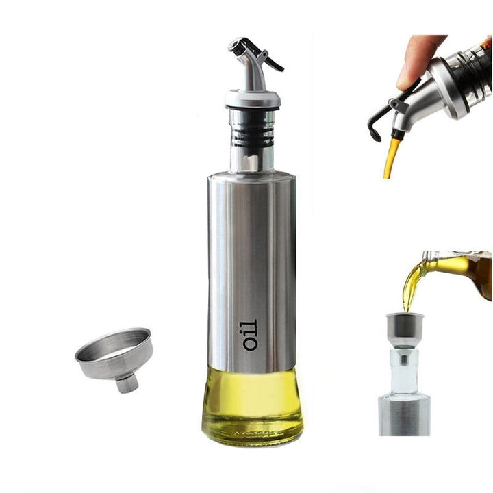 300ML Olive Oil Dispenser Bottles with Funnel Stainless Steel Oil Pourer Dispensing Bottles Oil Vinegar Sauce Bottle Image 7