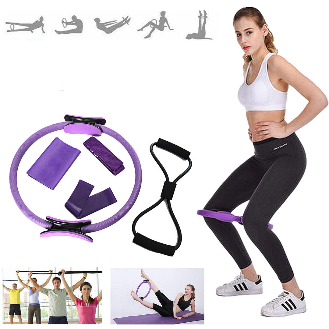 5 Pcs Mix Resistance Bands Pilates Ring Elastic Band Fitness Yoga Exercise Tools Image 7