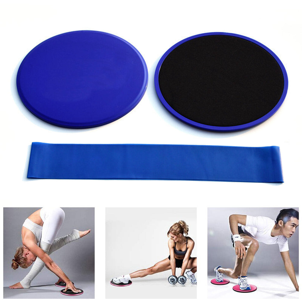 3pcs Fitness Core Sliders Pad Resistance Bands Set Anti-slip Gliding Slider Sport Fitness Yoga Mats Image 2