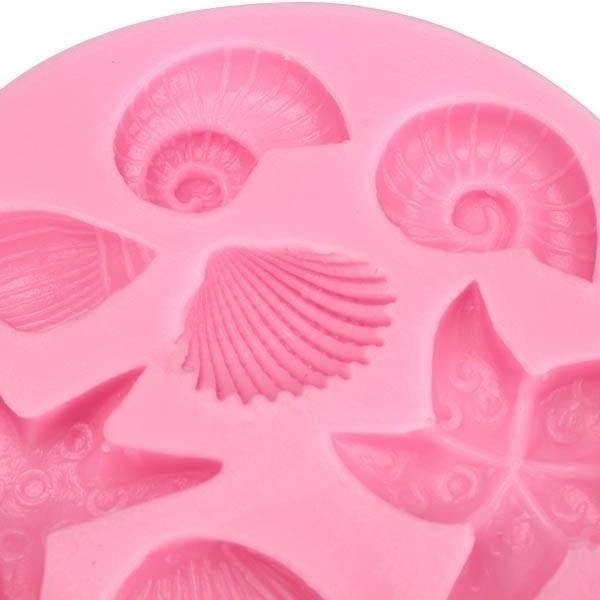 3D Silicone Sea Shells Starfish Sea Snail Fondant Cake Chocolate Mold Mould Cake Decoration Image 2