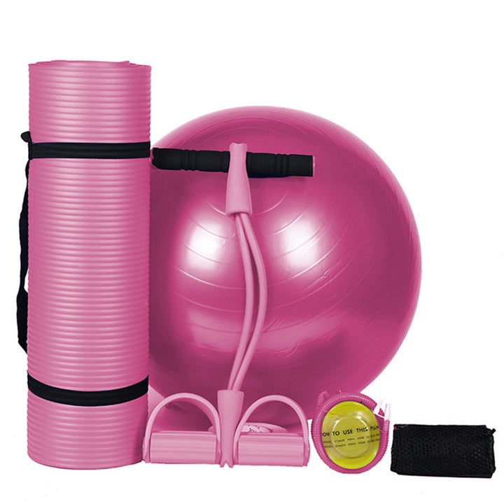 3Pcs,Set Body Shaping Fitness Yoga Ball + Yoga Mat Pad + Pedal Puller Latex Abdominal Trainer Image 10