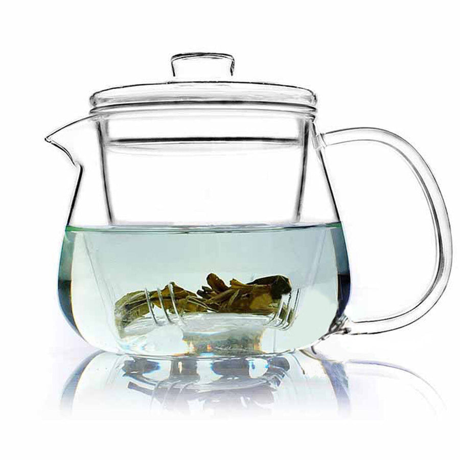 500ML Heat-resistant Glass Filter Three-piece Vertical Flower Teapot Image 1