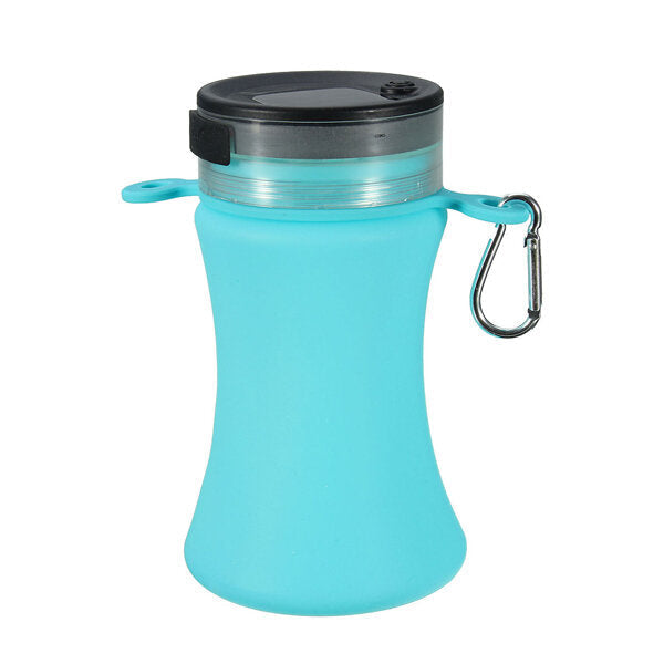 550ml Collapsible Silicone Waterproof Sport Water Bottle With Solar Energy Charge LED Camping Latern Image 2