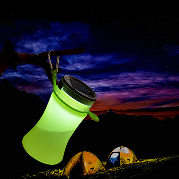 550ml Collapsible Silicone Waterproof Sport Water Bottle With Solar Energy Charge LED Camping Latern Image 7